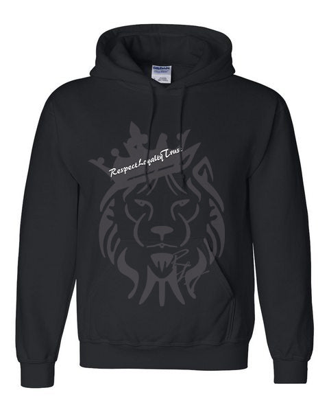 BLK on BLK Crowned Lion Hoodie - RLTUniverse
